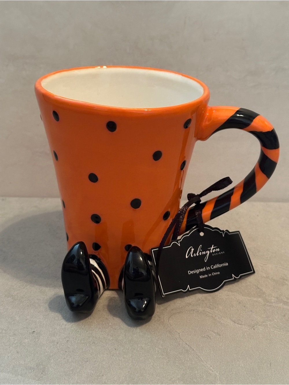 Broomstick Blvd Witchy Mug Black White Orange Arlington Designs